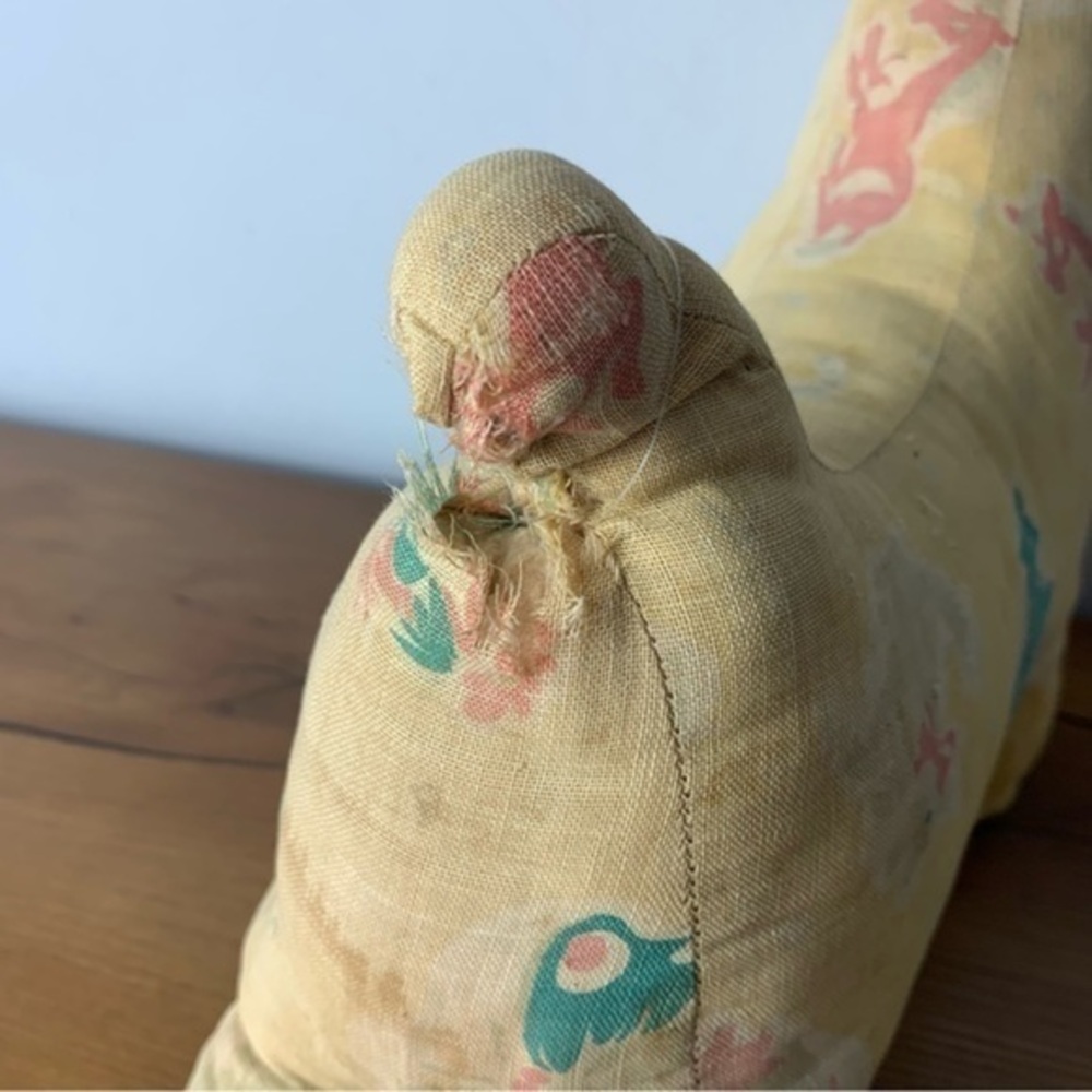 Vintage Antique Dog Shaped Pillow Worn - Picture 4 of 11